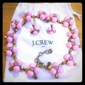 JCREW JEWELED POP FLOWER PINK NECKLACE